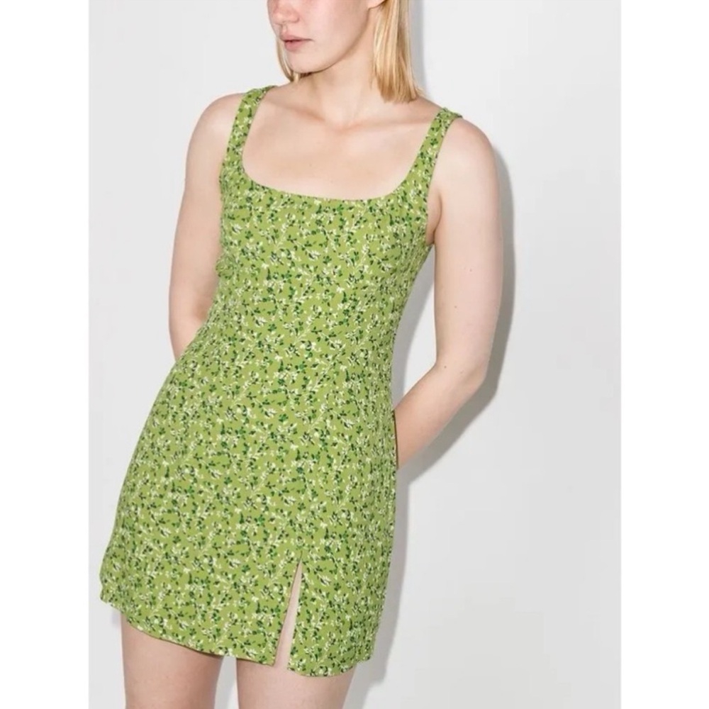 Green Floral Mini Dress